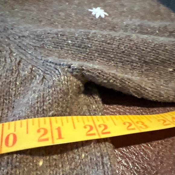 Studio Joy Ugly Christmas Sweater Brown Snowman Button Front Cardigan - Picture 4 of 6